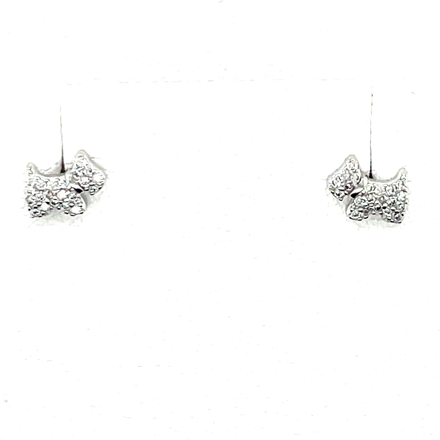 Sterling Silver CZ Scottie Dog Stud Earrings NK021/E