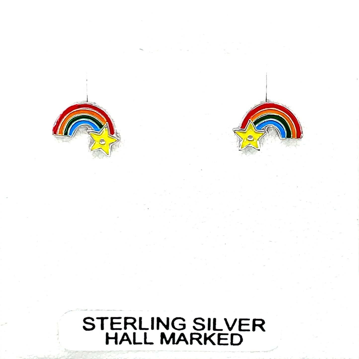 Silver Rainbow Stud Earrings NK049/E