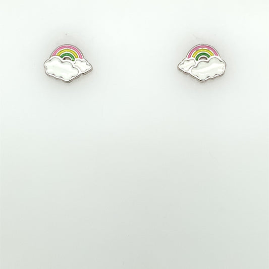 Silver Rainbow Cloud Stud Earrings NK072/E