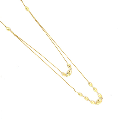 9ct Gold Layered Oval Drops Necklet GN168