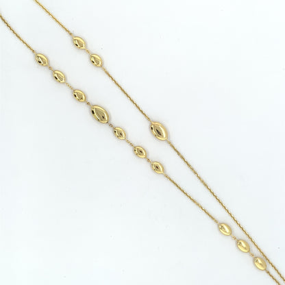 9ct Gold Oval Drops Station Necklet GN166