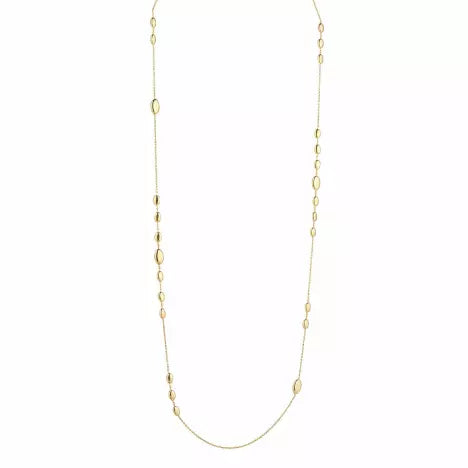 9ct Gold Oval Drops Station Necklet GN166