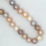 Multi Colour Pearl 9/9.5mm Necklace Silver Clasp