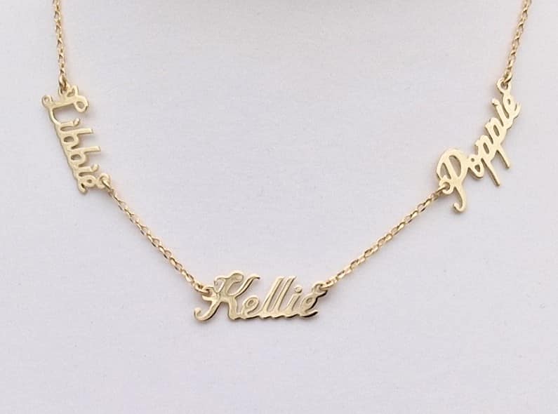 Silver Multi-Name Pendant Petite Script