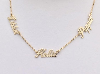 Silver Multi-Name Pendant Petite Script