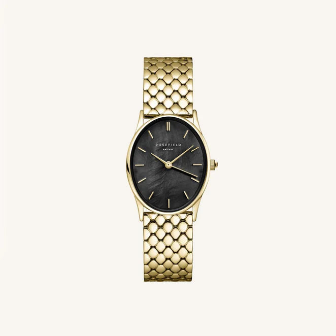 Rosefield Oval Black Gold Watch OBGSG OV14