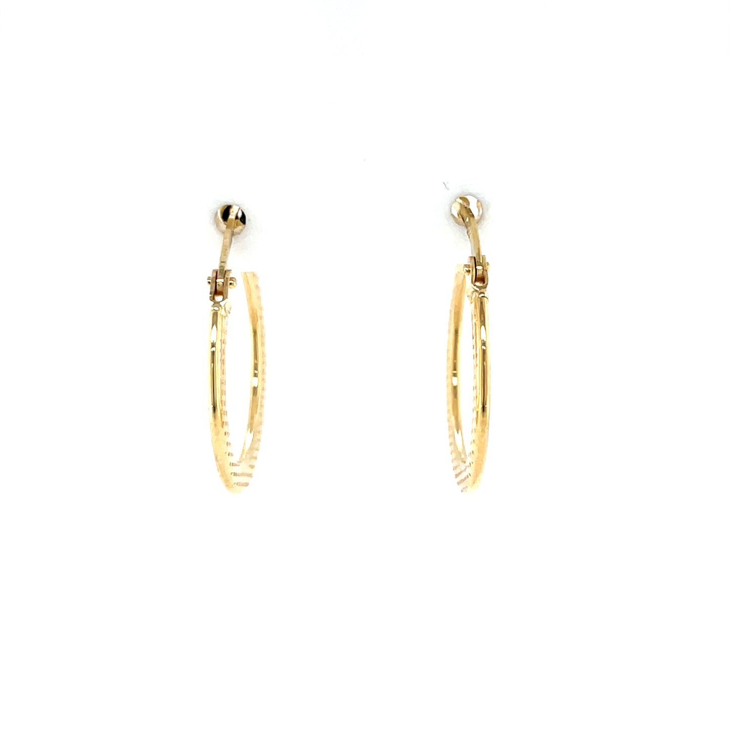 9ct Gold 15mm Dotted Hoop Earrings GE1025