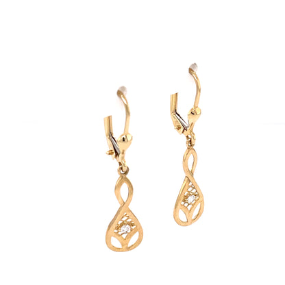 9ct Gold CZ Infinity Drop Earrings GEZ704
