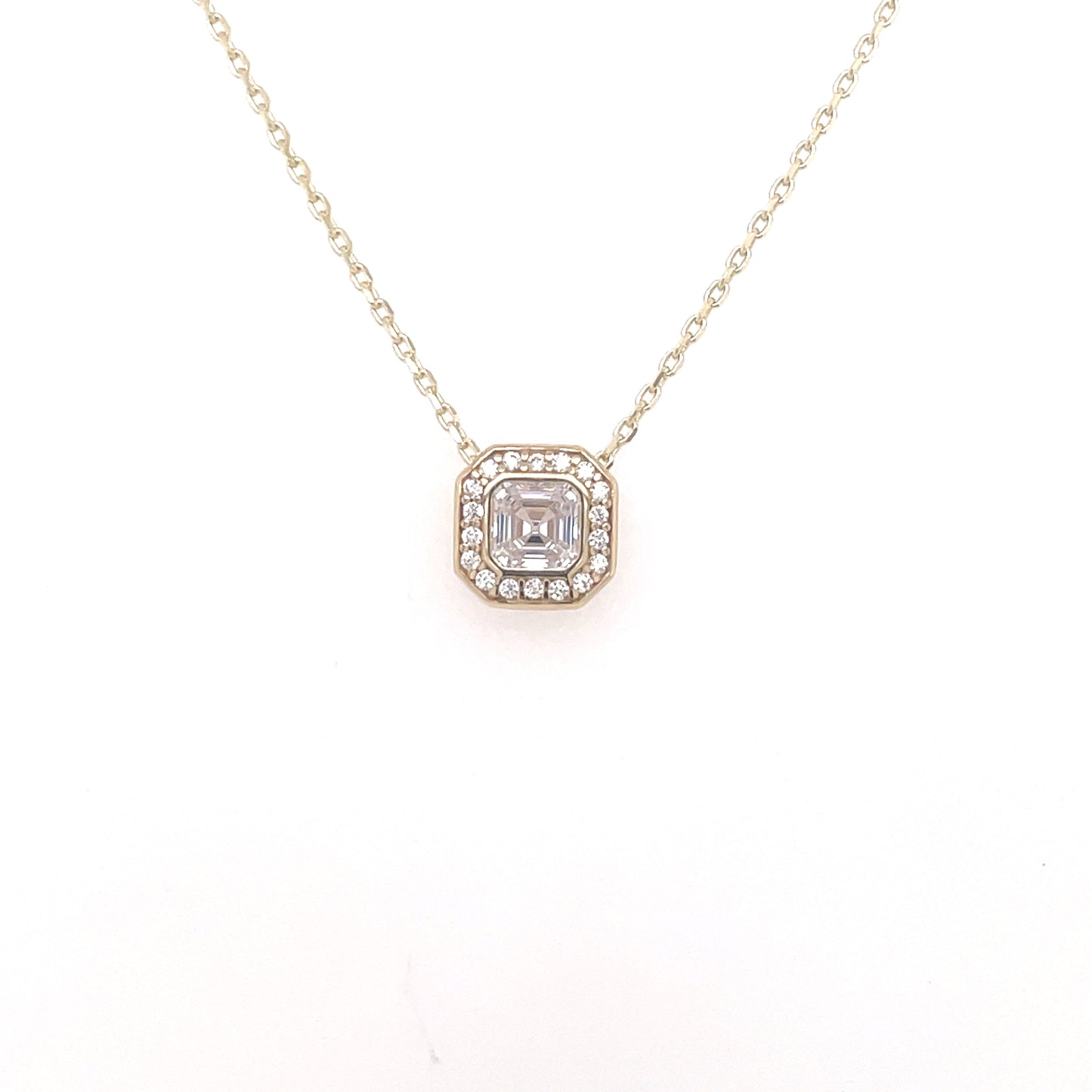 9ct Gold Square CZ Slider Pendant GPZ411