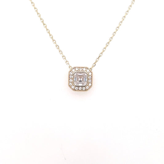 9ct Gold Square CZ Slider Pendant GPZ411