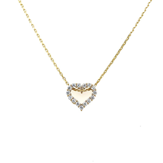 9ct Gold CZ Heart Slider Pendant GPZ437