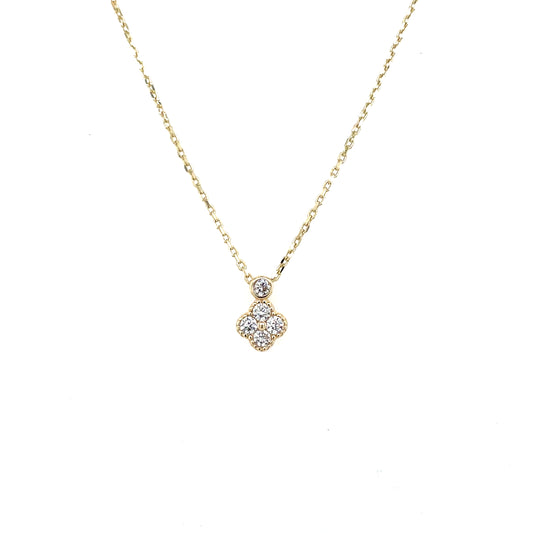 9ct Gold CZ Clover Pendant GPZ454