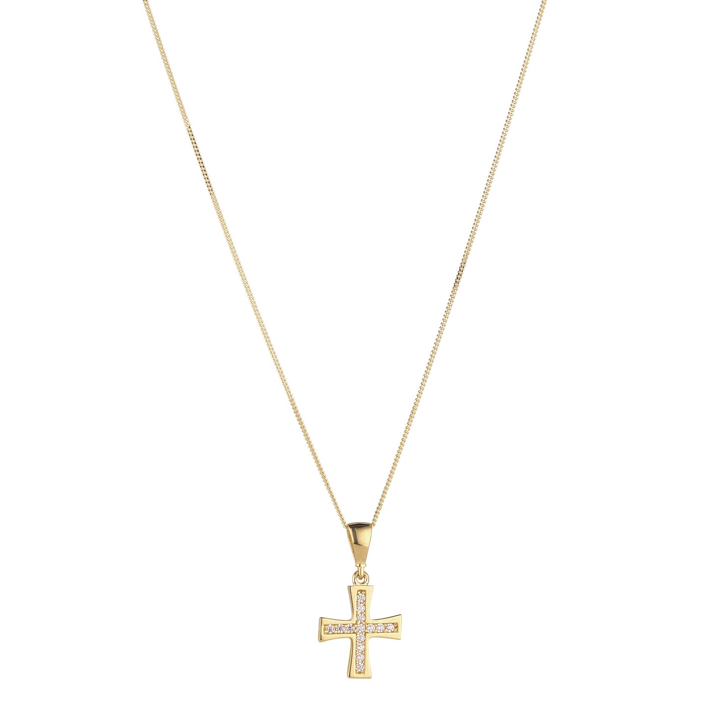 9ct Gold CZ Cross Pendant GPZ405