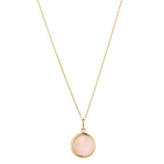 9ct Gold Pink Mother of Pearl Pendant GPX185