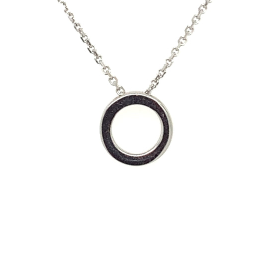 9ct White Gold Circle Pendant GP732