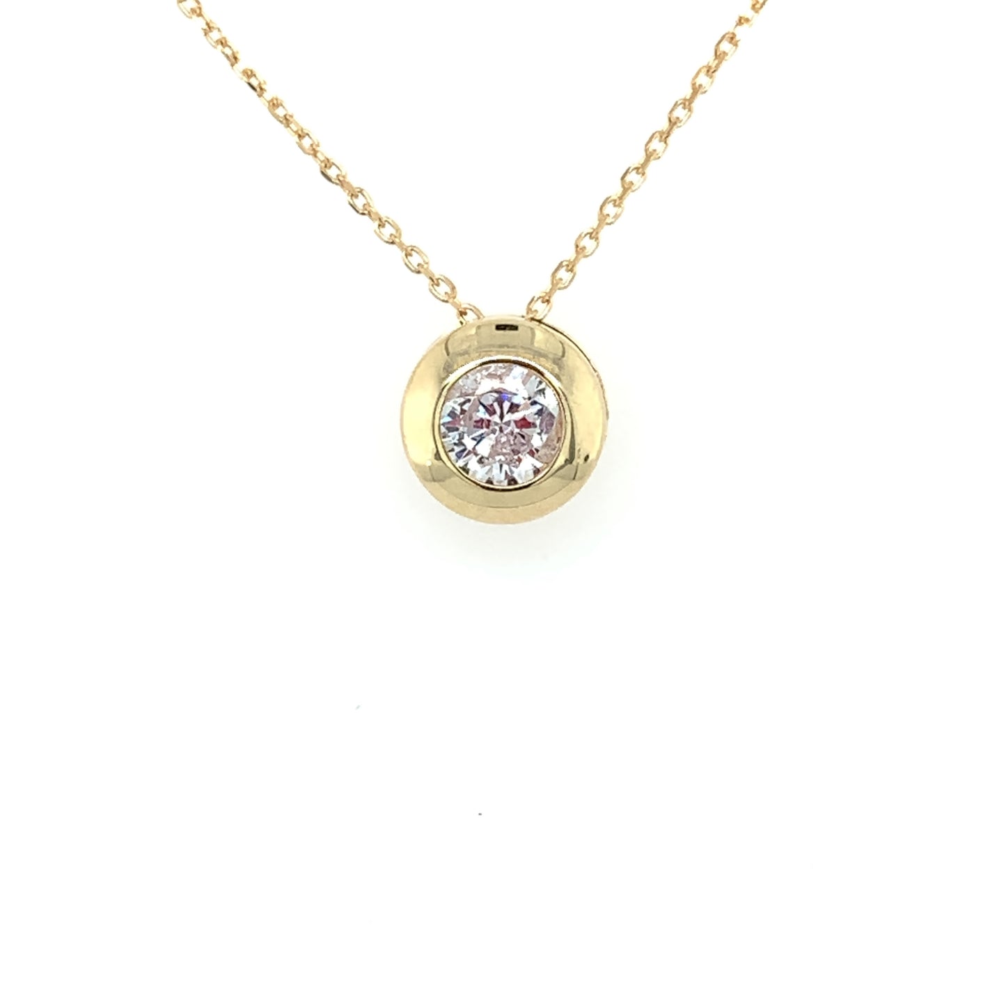 9ct Gold CZ Solitaire Slider Pendant