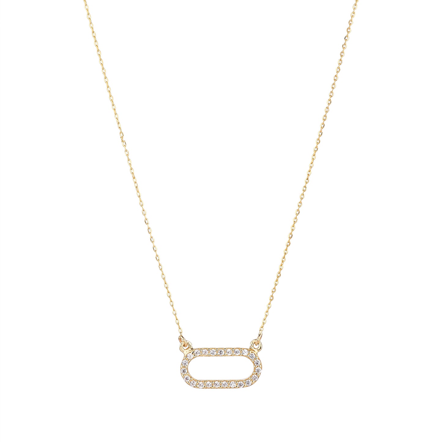 9ct Gold Oval CZ Necklet