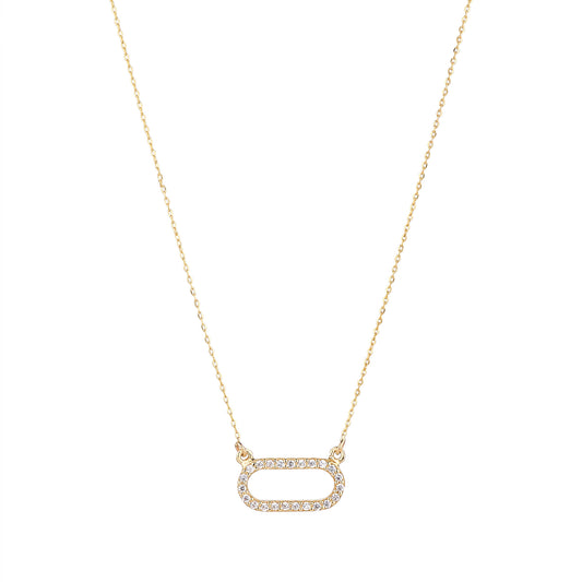 9ct Gold Oval CZ Necklet