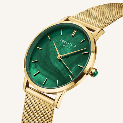 Rosefield Pearl Edit Emerald Mesh Watch PEGMG R10