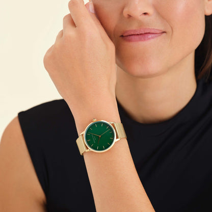 Rosefield Pearl Edit Emerald Mesh Watch PEGMG R10