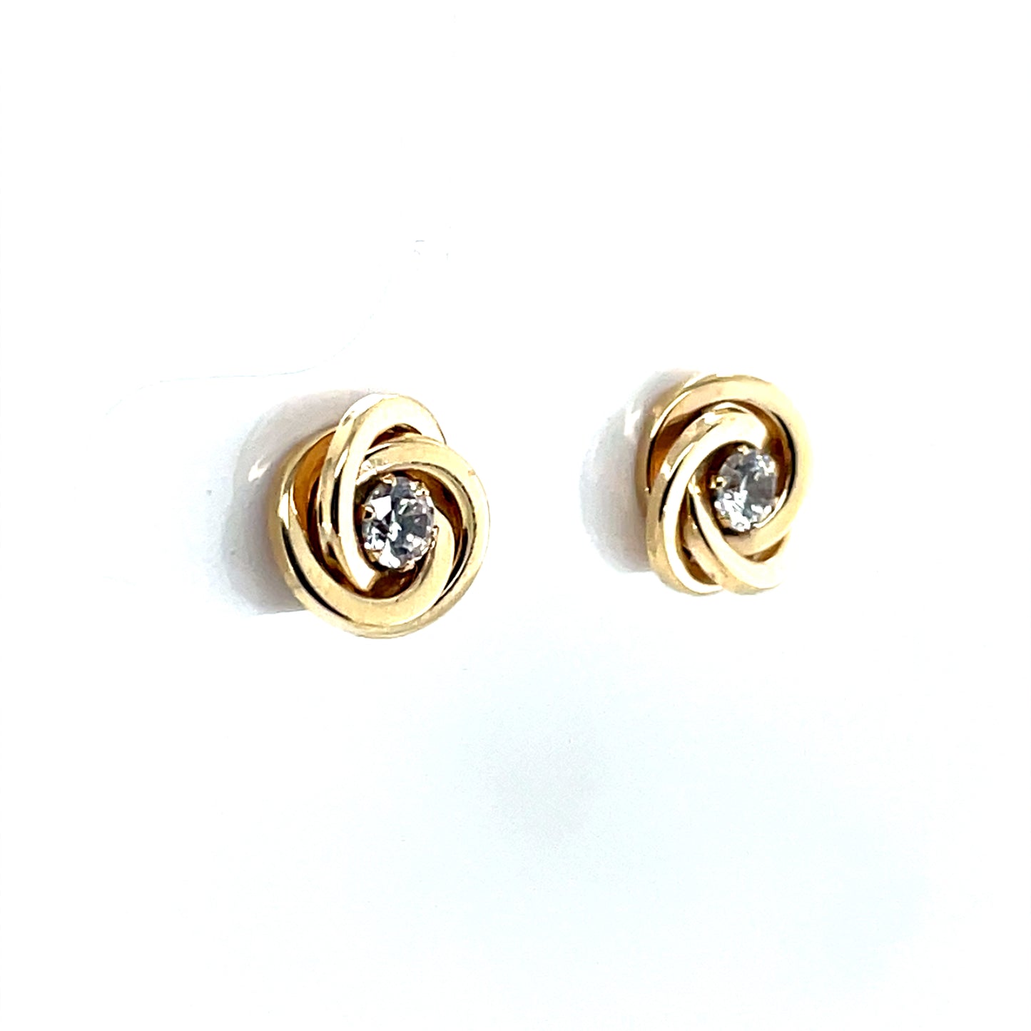 9ct Gold CZ Knot Stud Earrings GEZ794