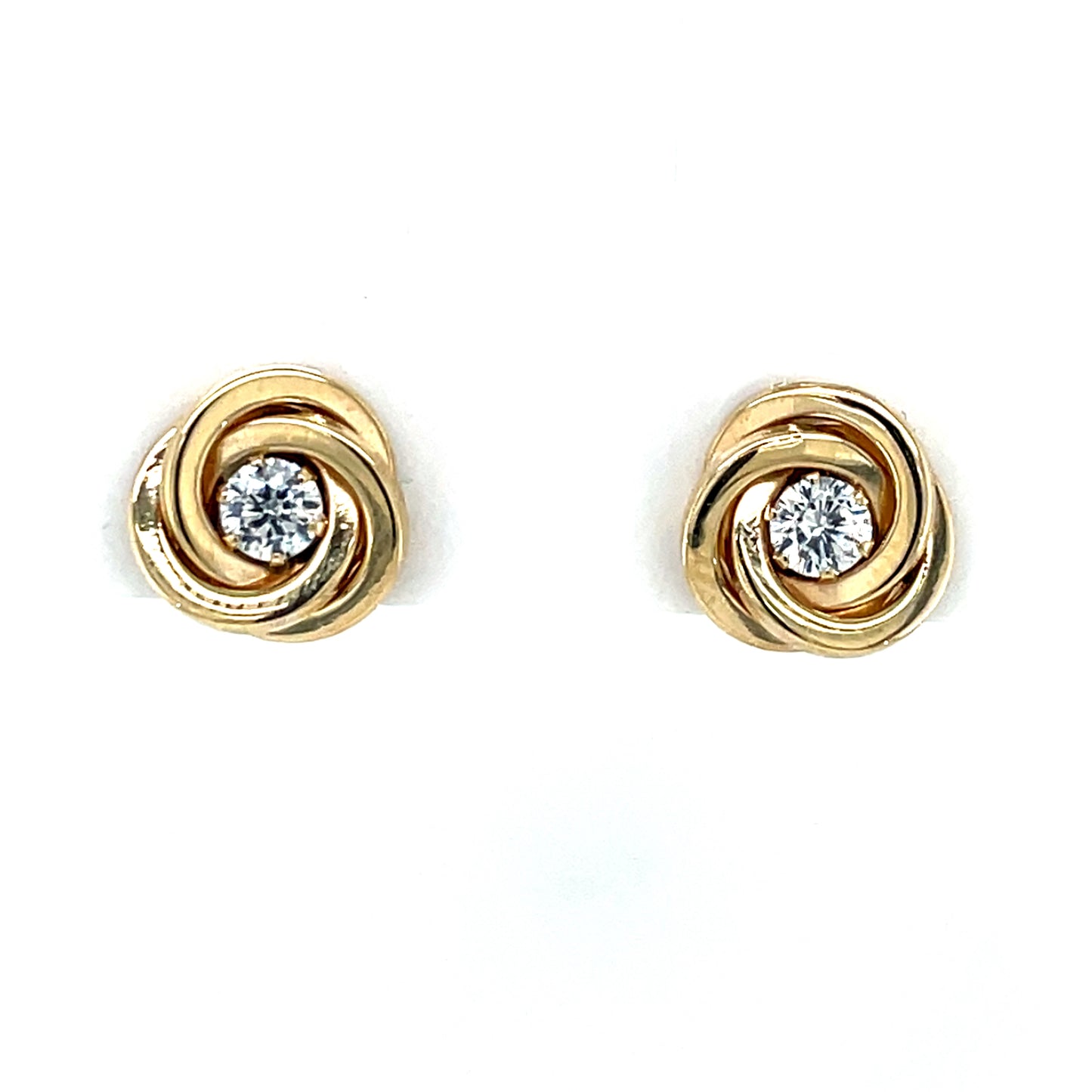 9ct Gold CZ Knot Stud Earrings GEZ794