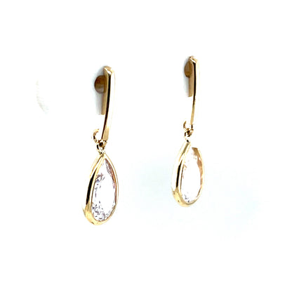 9ct Gold CZ Teardrop Earrings GEZ792