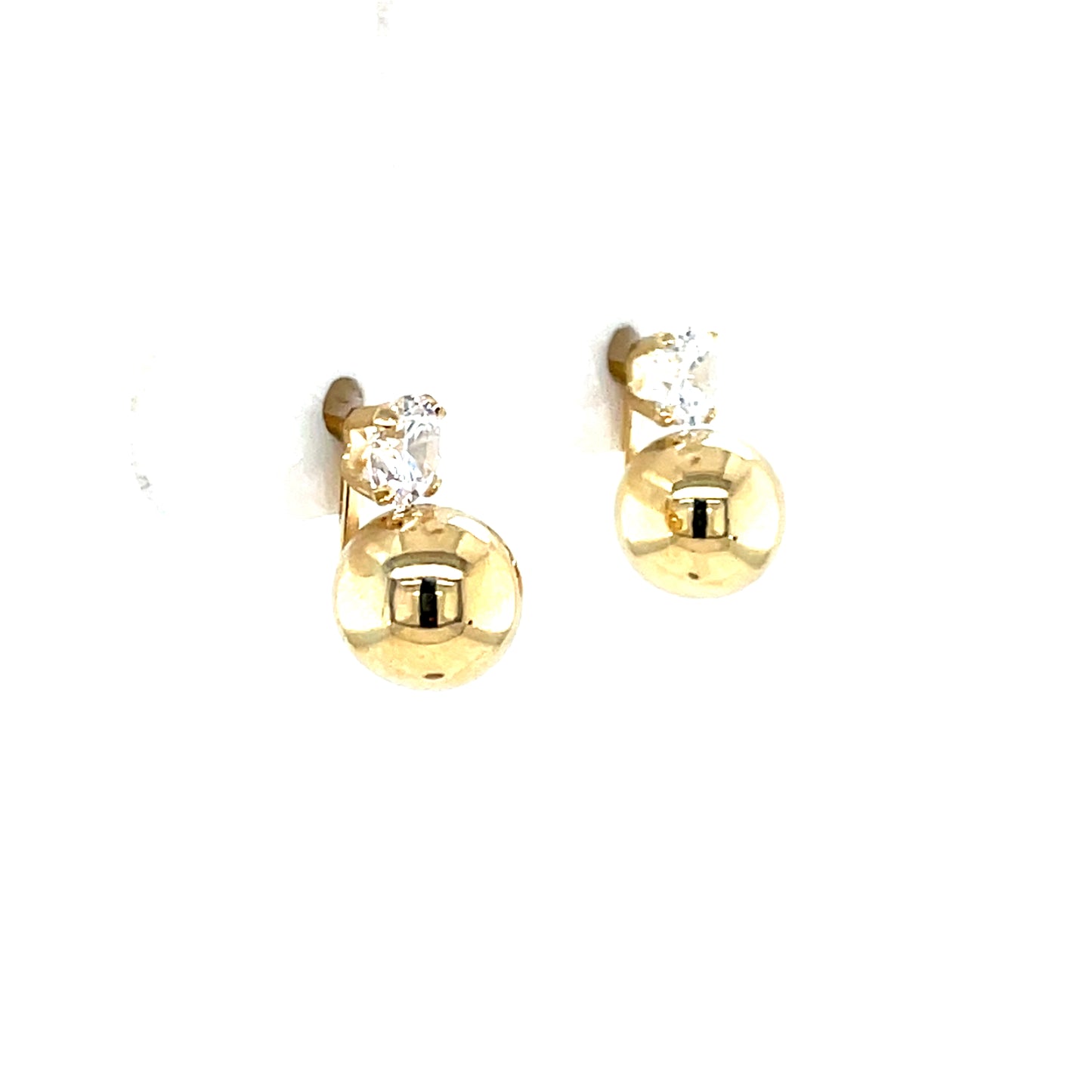 9ct Gold 7mm Ball & CZ Stud Earrings GEZ790