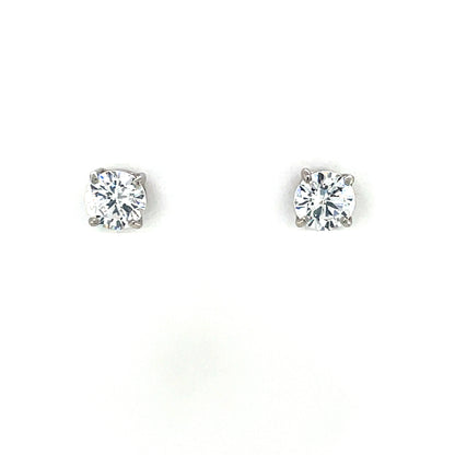 9ct White Gold 5mm CZ Stud Earrings WEZ079