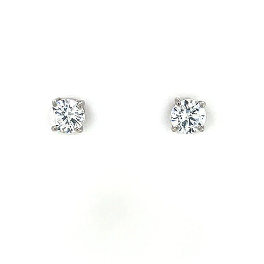 9ct White Gold 5mm CZ Stud Earrings WEZ079