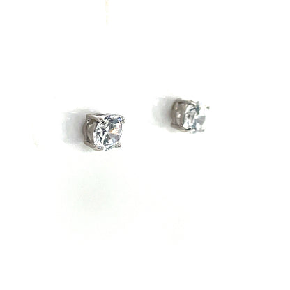 9ct White Gold 5mm CZ Stud Earrings WEZ079
