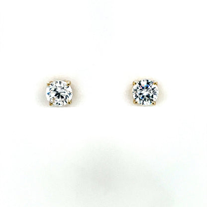 9ct Gold 5mm CZ 4-Claw Stud Earrings GEZ787