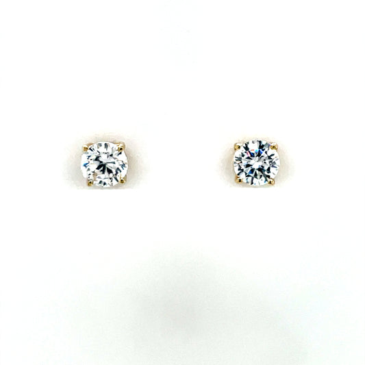 9ct Gold 5mm CZ 4-Claw Stud Earrings GEZ787