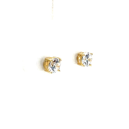 9ct Gold 5mm CZ 4-Claw Stud Earrings GEZ787