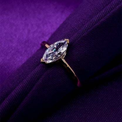 9ct Gold CZ Marquise Ring GRZ399