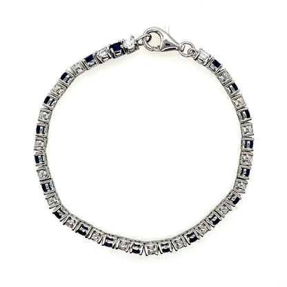 Sterling Silver 4mm Blue CZ Tennis Bracelet CB8665SZ