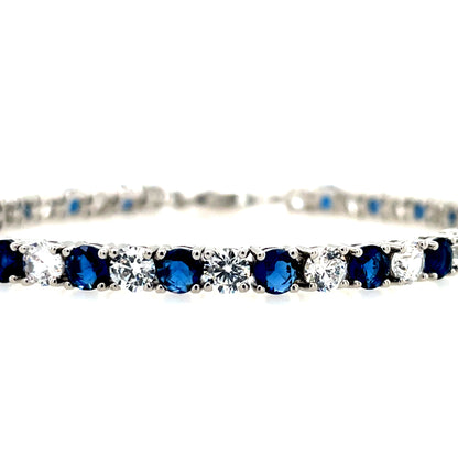 Sterling Silver 4mm Blue CZ Tennis Bracelet CB8665SZ