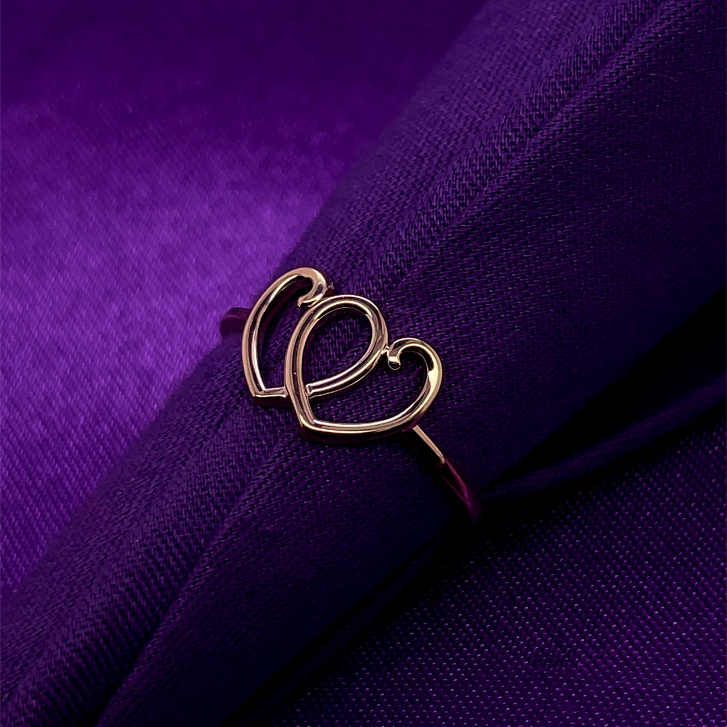 9ct Gold Double Heart Ring GR513