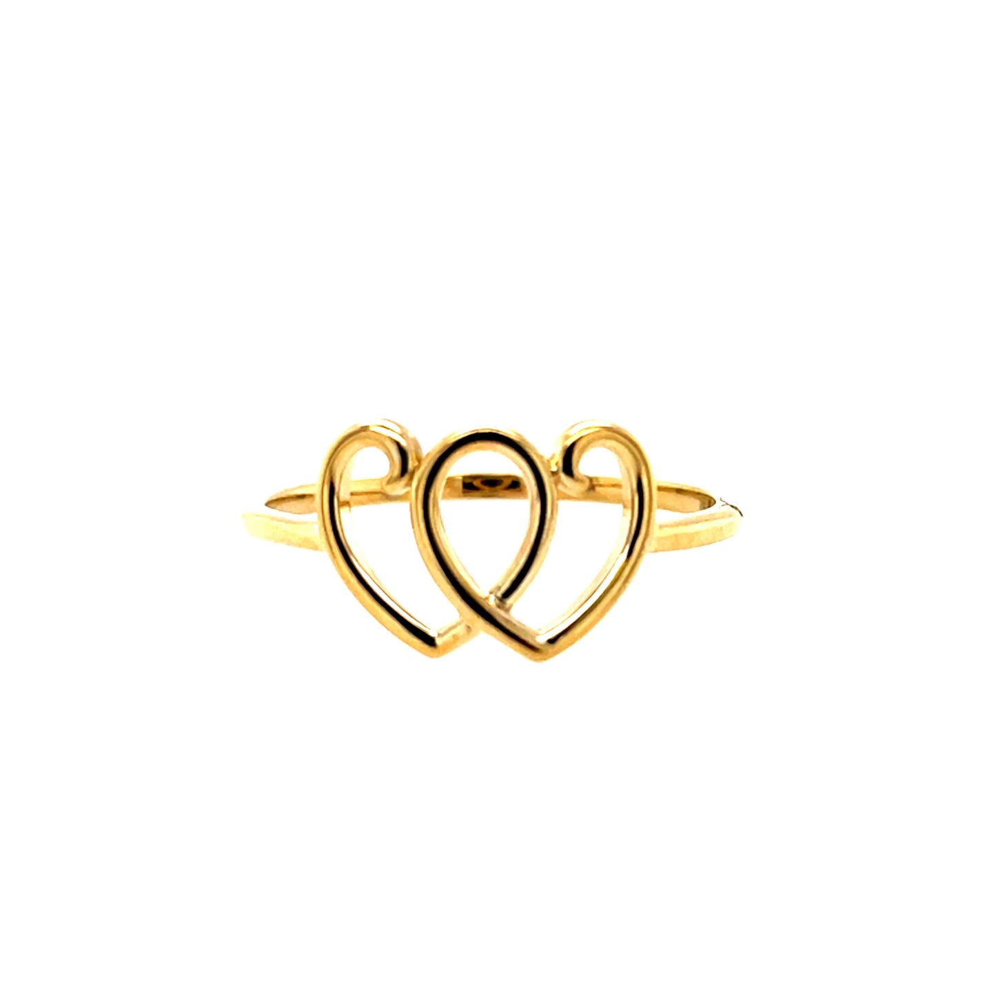 9ct Gold Double Heart Ring GR513