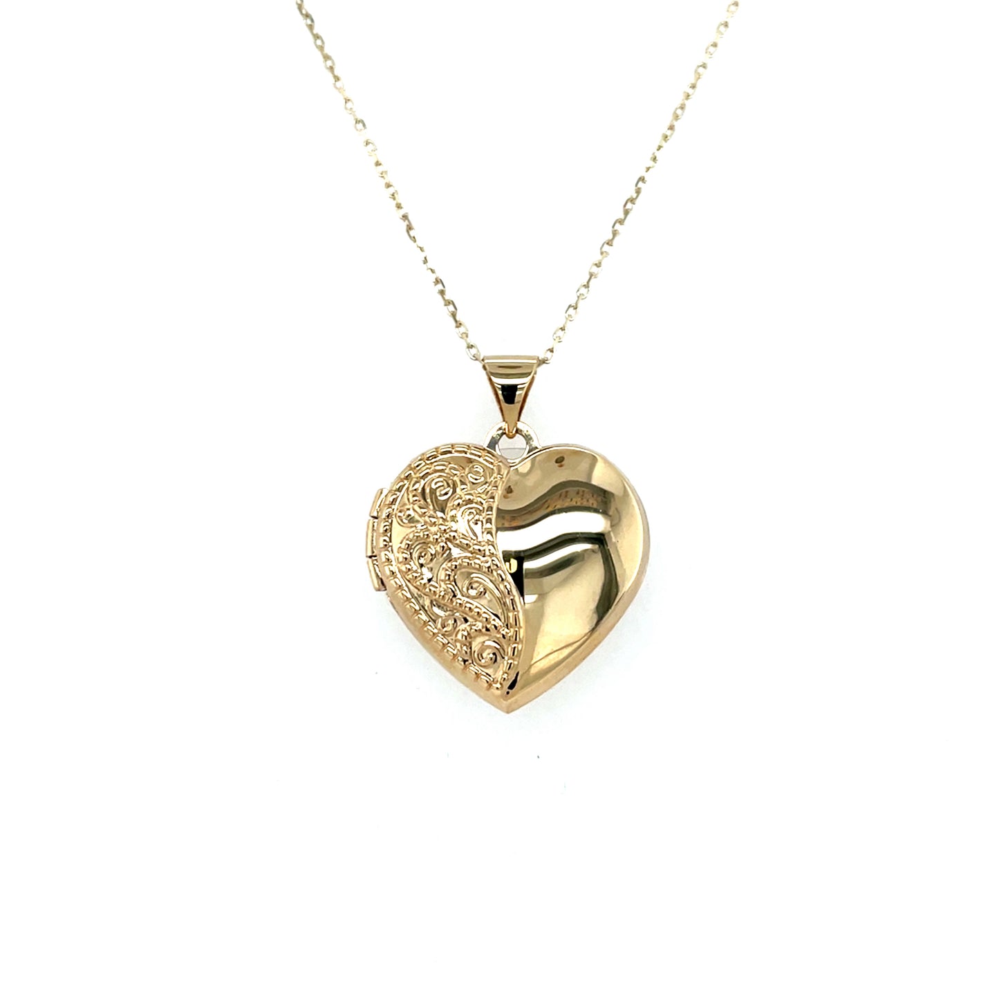 9ct Gold Engraved Heart Locket GL052