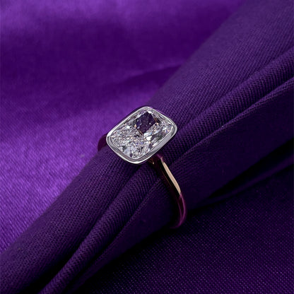 9ct Yellow Gold Lab Grown 2.76ct Cushion Diamond Ring Z255