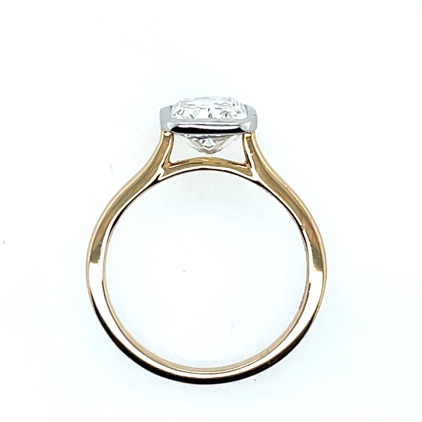 9ct Yellow Gold Lab Grown 2.76ct Cushion Diamond Ring Z255
