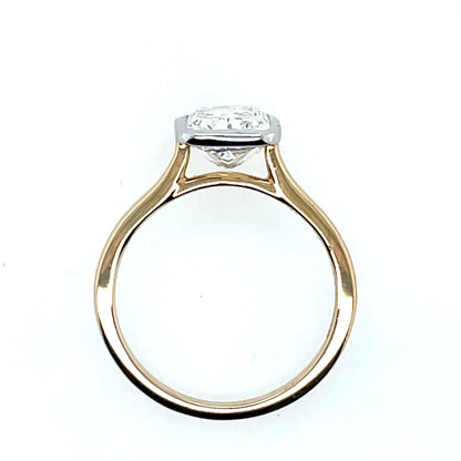 9ct Yellow Gold Lab Grown 2.76ct Cushion Diamond Ring Z255