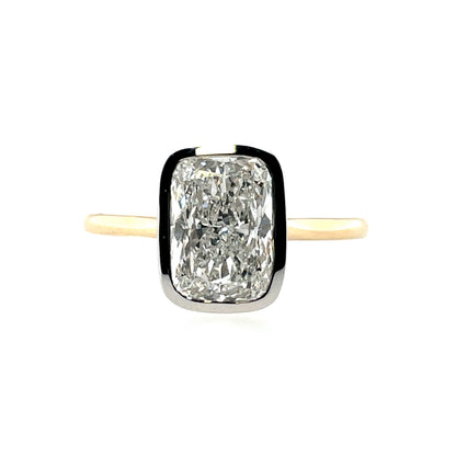 9ct Yellow Gold Lab Grown 2.76ct Cushion Diamond Ring Z255