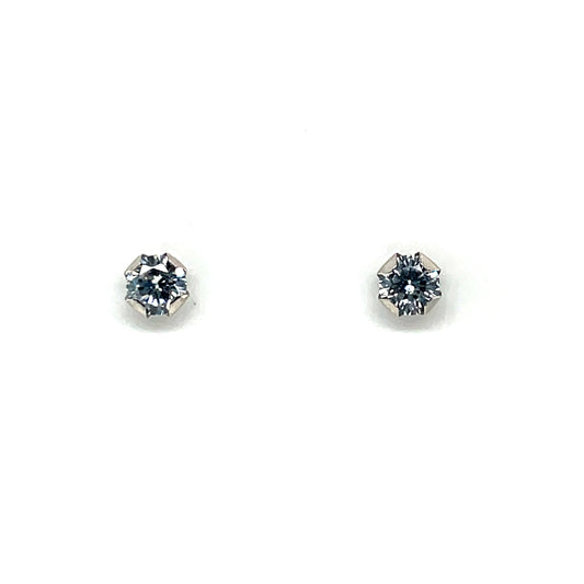 9ct White Gold 4mm CZ Stud Earrings WEZ078