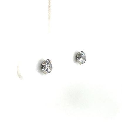 9ct White Gold 4mm CZ Stud Earrings WEZ078