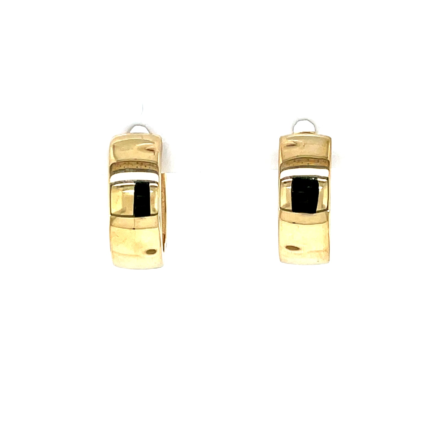9ct Gold 11mm Wide Hoop Earrings GE1068