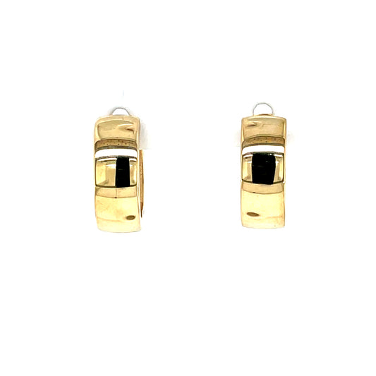 9ct Gold 11mm Wide Hoop Earrings GE1068