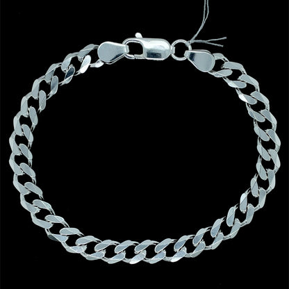 Sterling Silver 21cm Men's 7mm Metric Curb Bracelet SC305.21