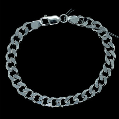 Sterling Silver 21cm Men's 8mm Metric Curb Bracelet SC306.21